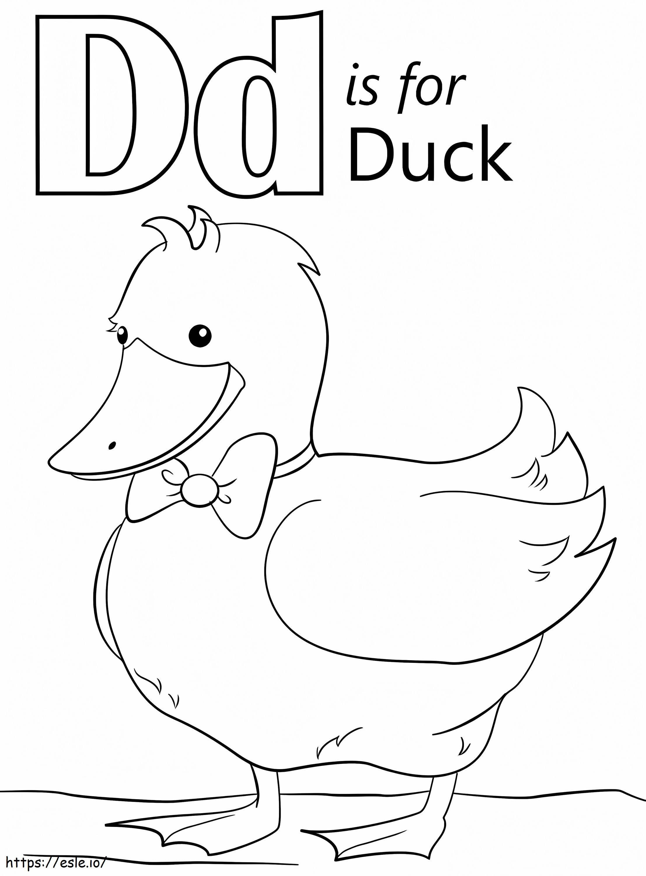 Duck litera D de colorat