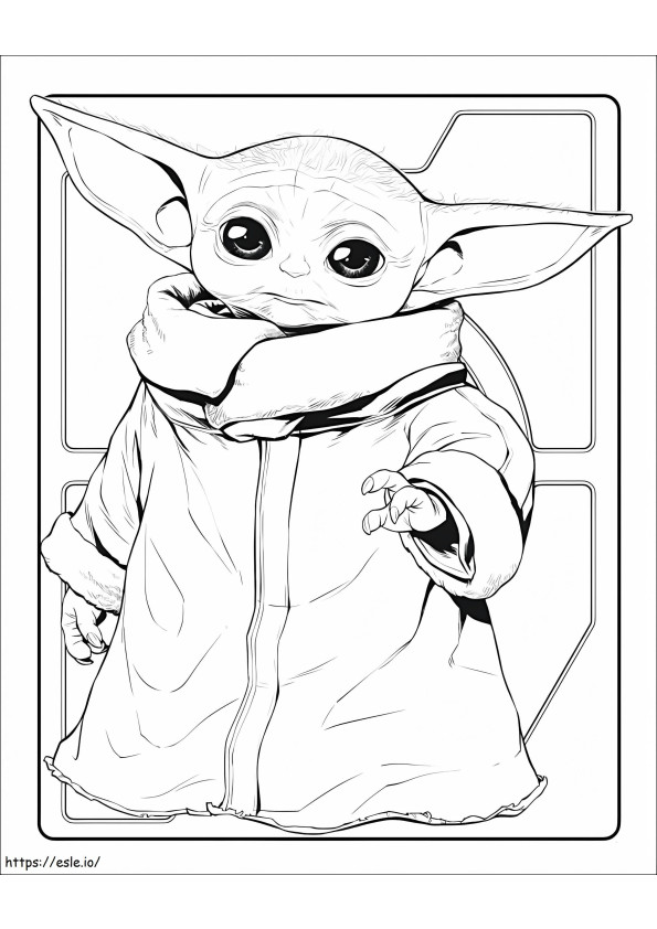 Coloriage Bébé Yoda à imprimer dessin