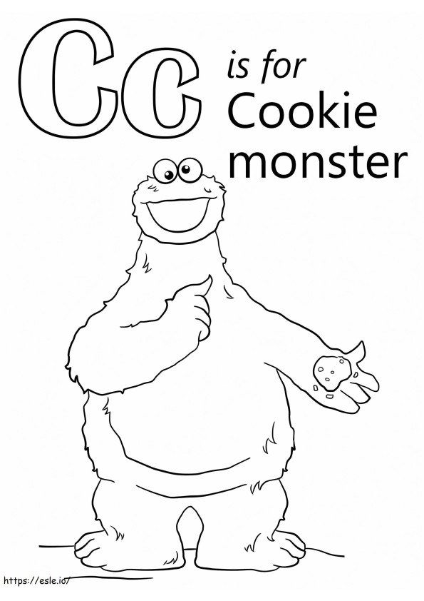 Cookie Monster Letter C coloring page
