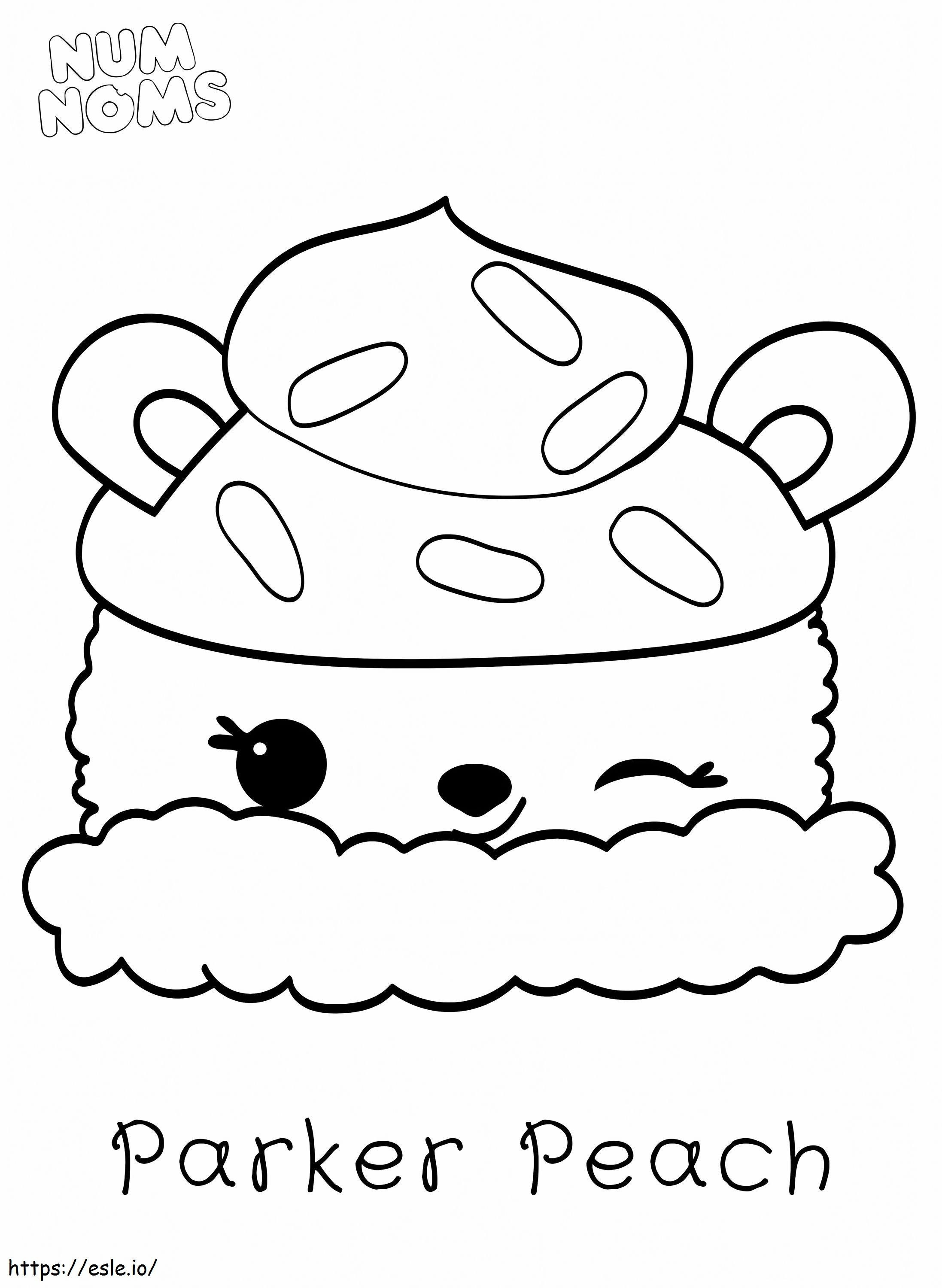 Smiling Paker Peach In Num Noms coloring page