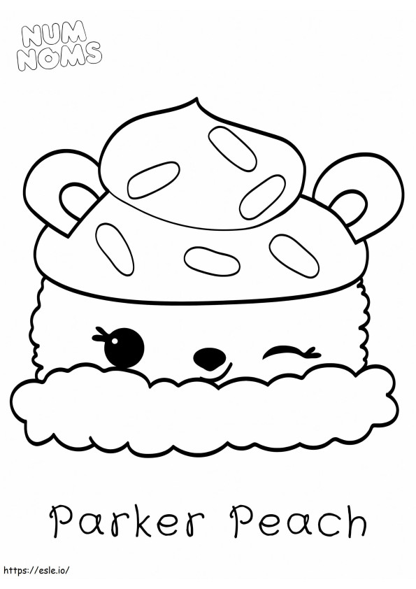 Smiling Paker Peach In Num Noms coloring page