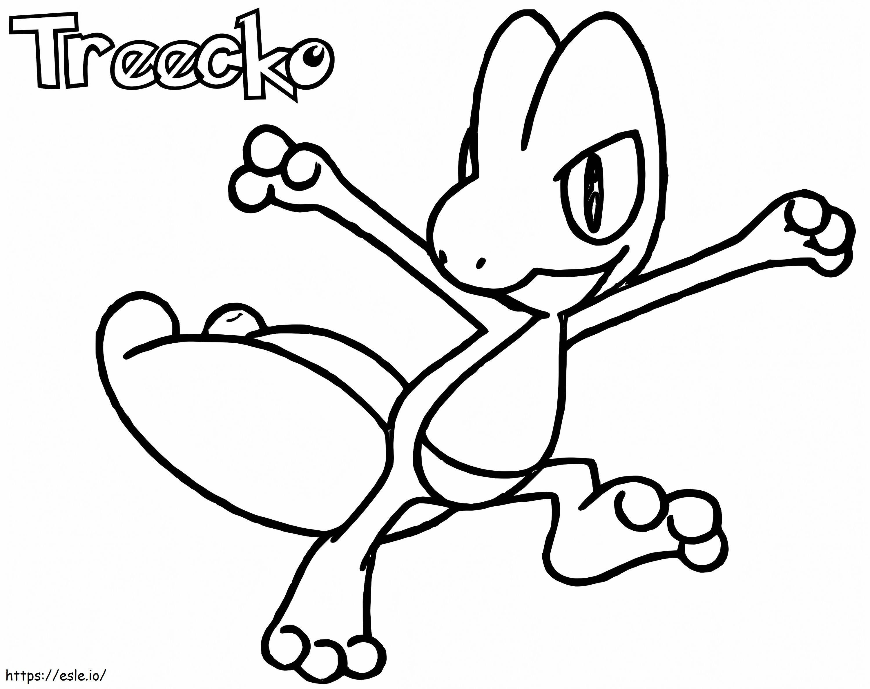 Pokemon Treecko yang dapat dicetak Gambar Mewarnai