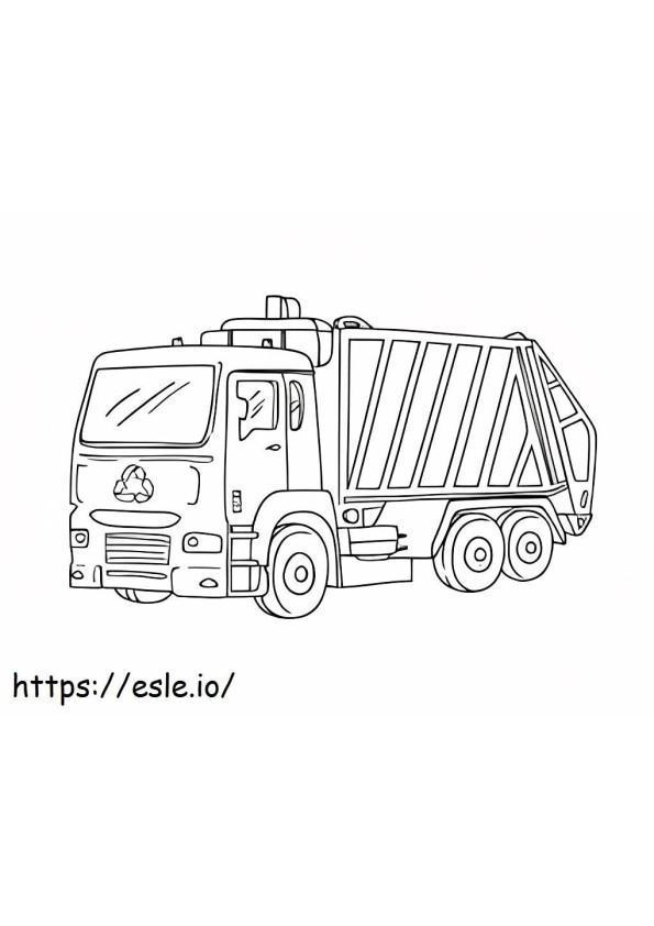 基本的なゴミ収集車 ぬりえ - 塗り絵