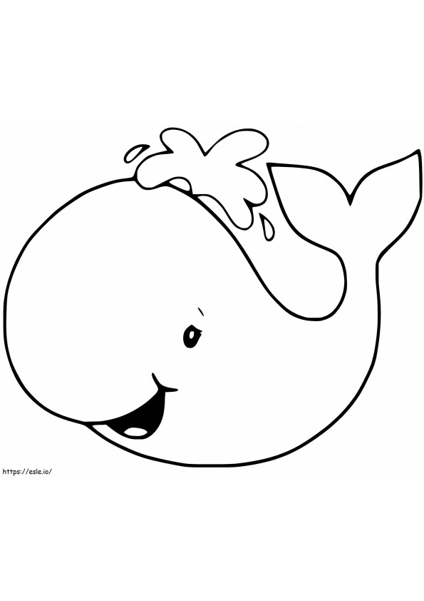 Coloriage Baleine drôle de bande dessinée à imprimer dessin