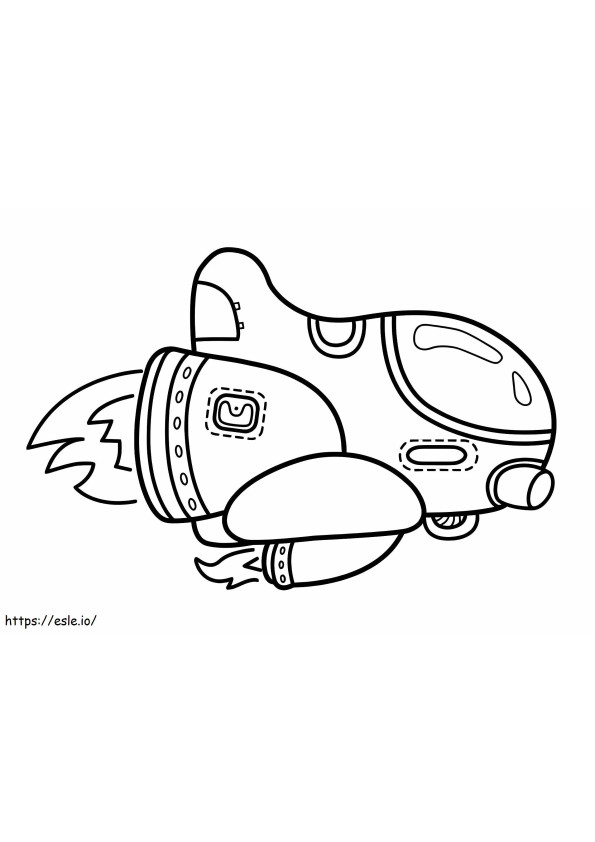 Strange Spaceship Rocket coloring page