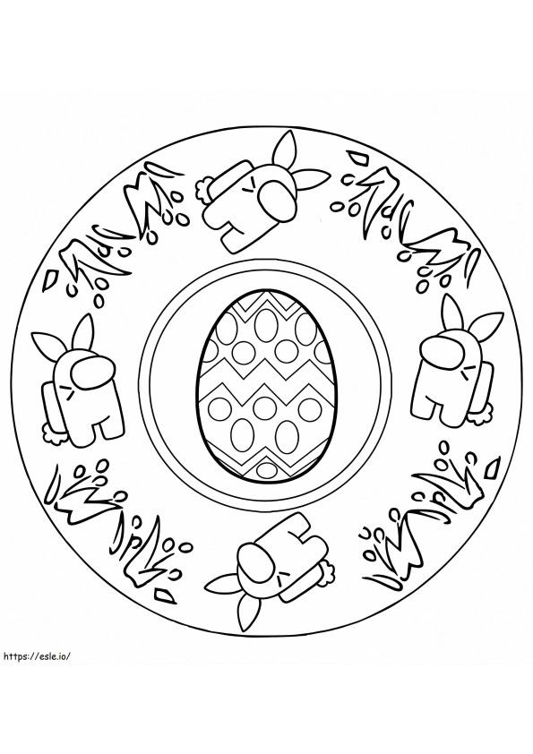 Coloriage Mandala de Pâques parmi nous à imprimer dessin