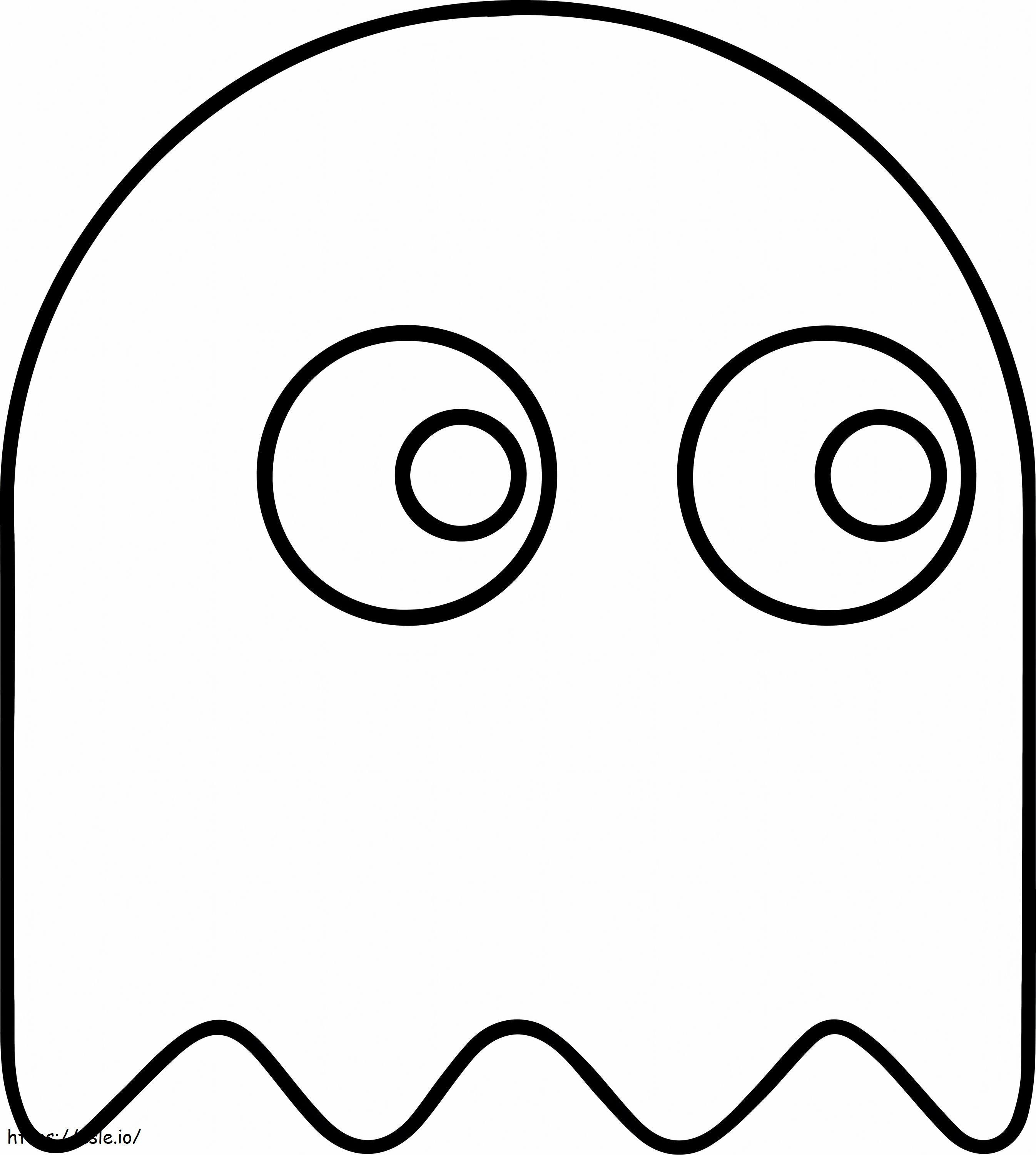  Fantasma En Pacman A4 para colorear