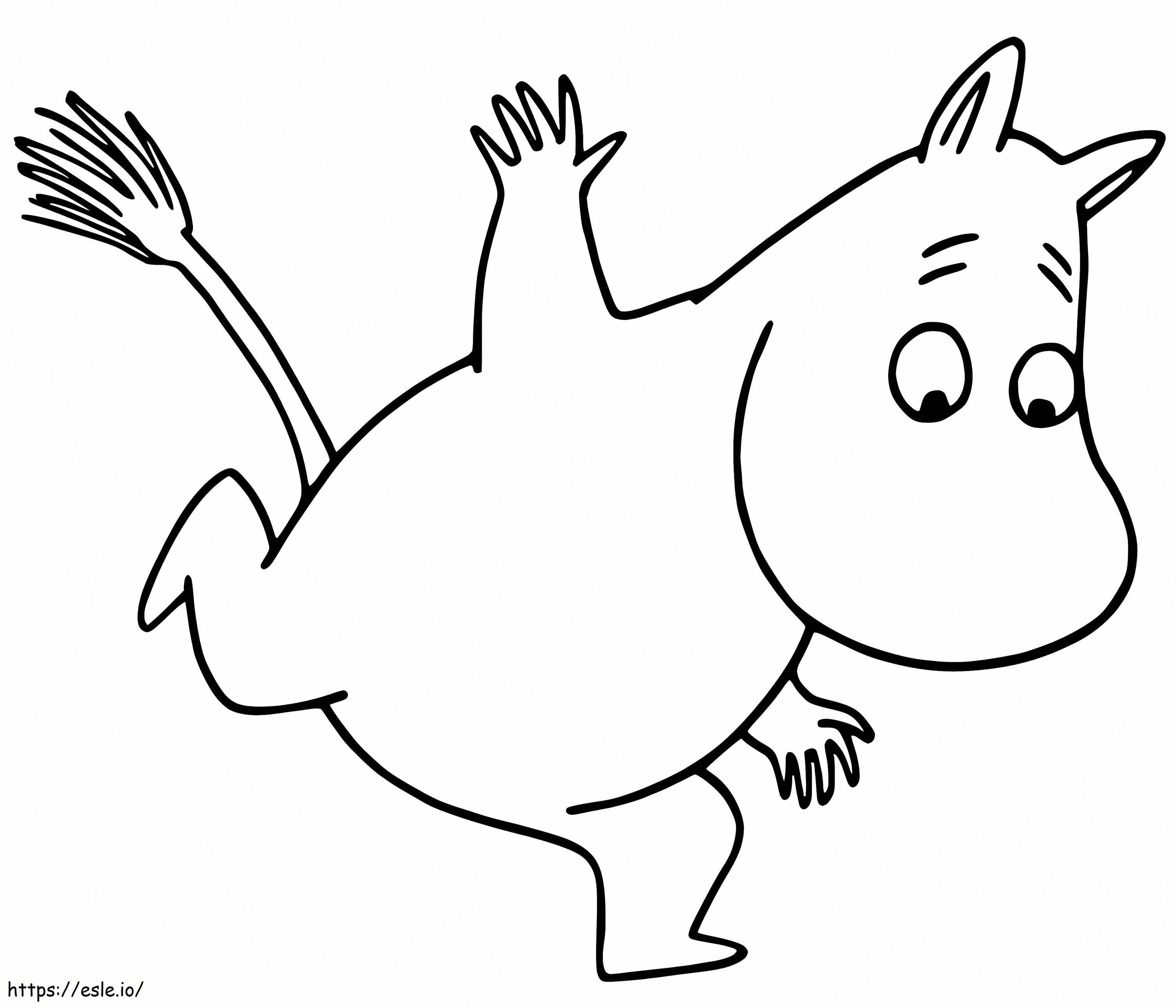 Coloriage Moomintroll en cours d'exécution à imprimer dessin