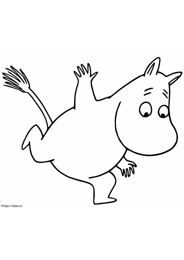 Moomintroll Running coloring page