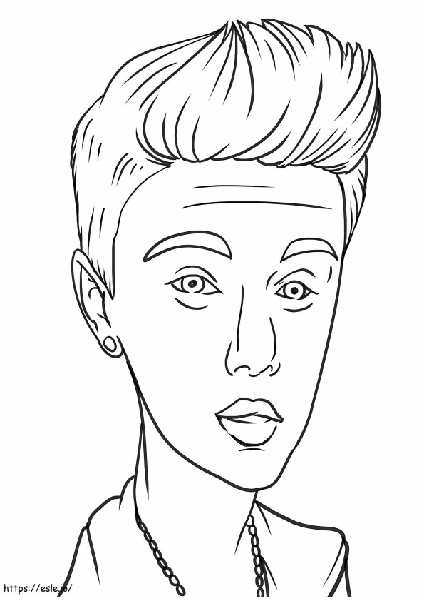 Coloriage Dessin animé Justin Bieber à imprimer dessin
