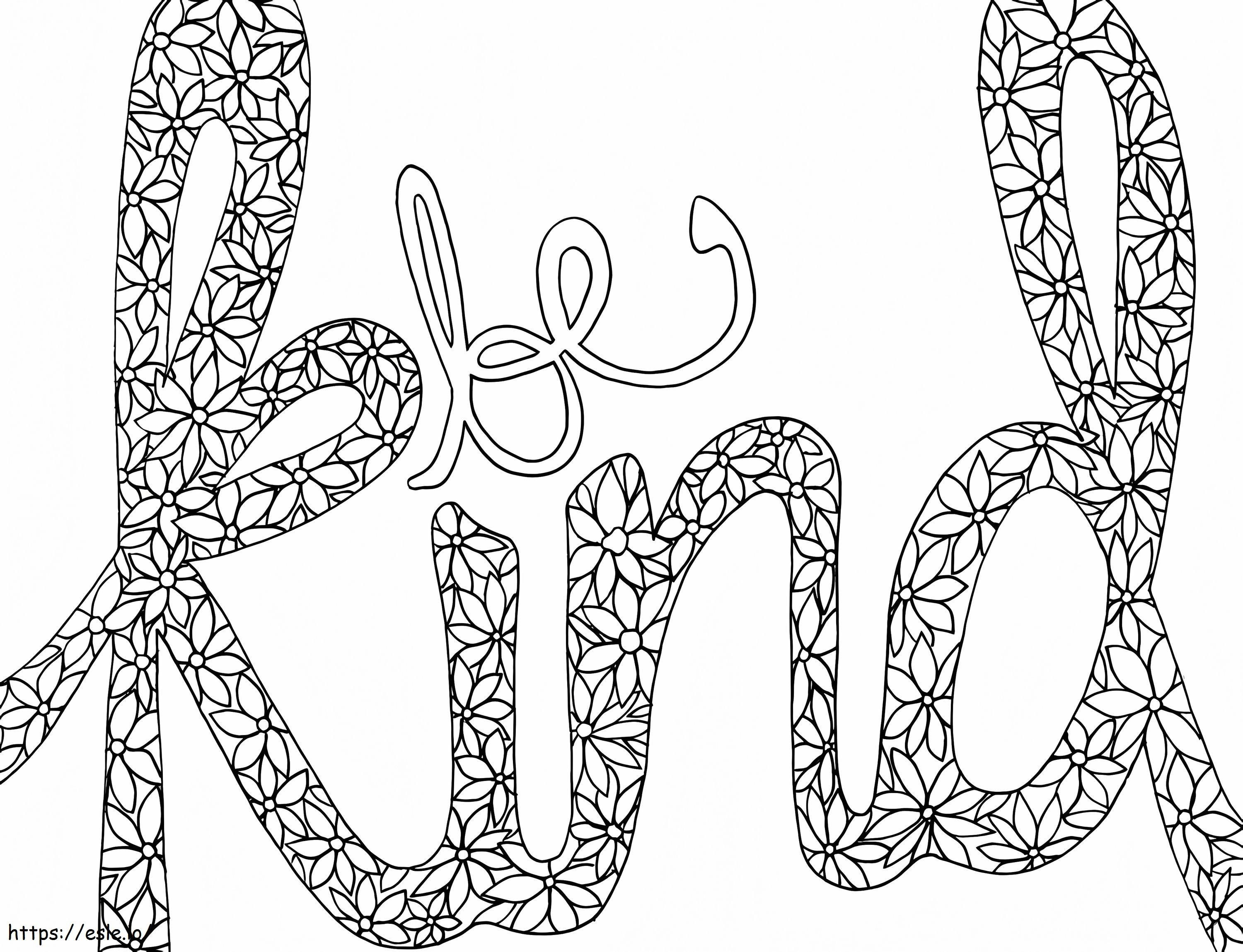 Be Kind Printable coloring page