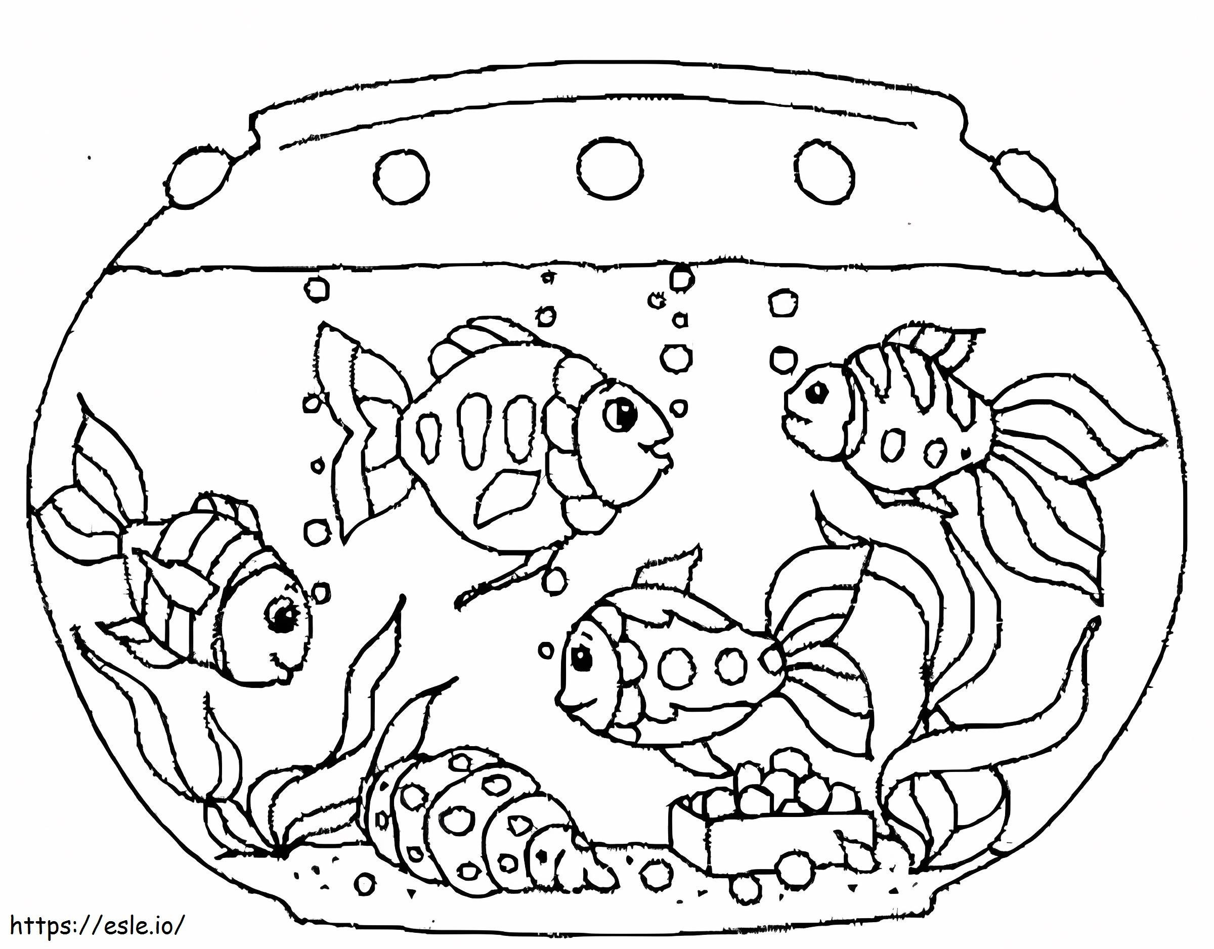 Coloriage Joli bol de poisson à imprimer dessin