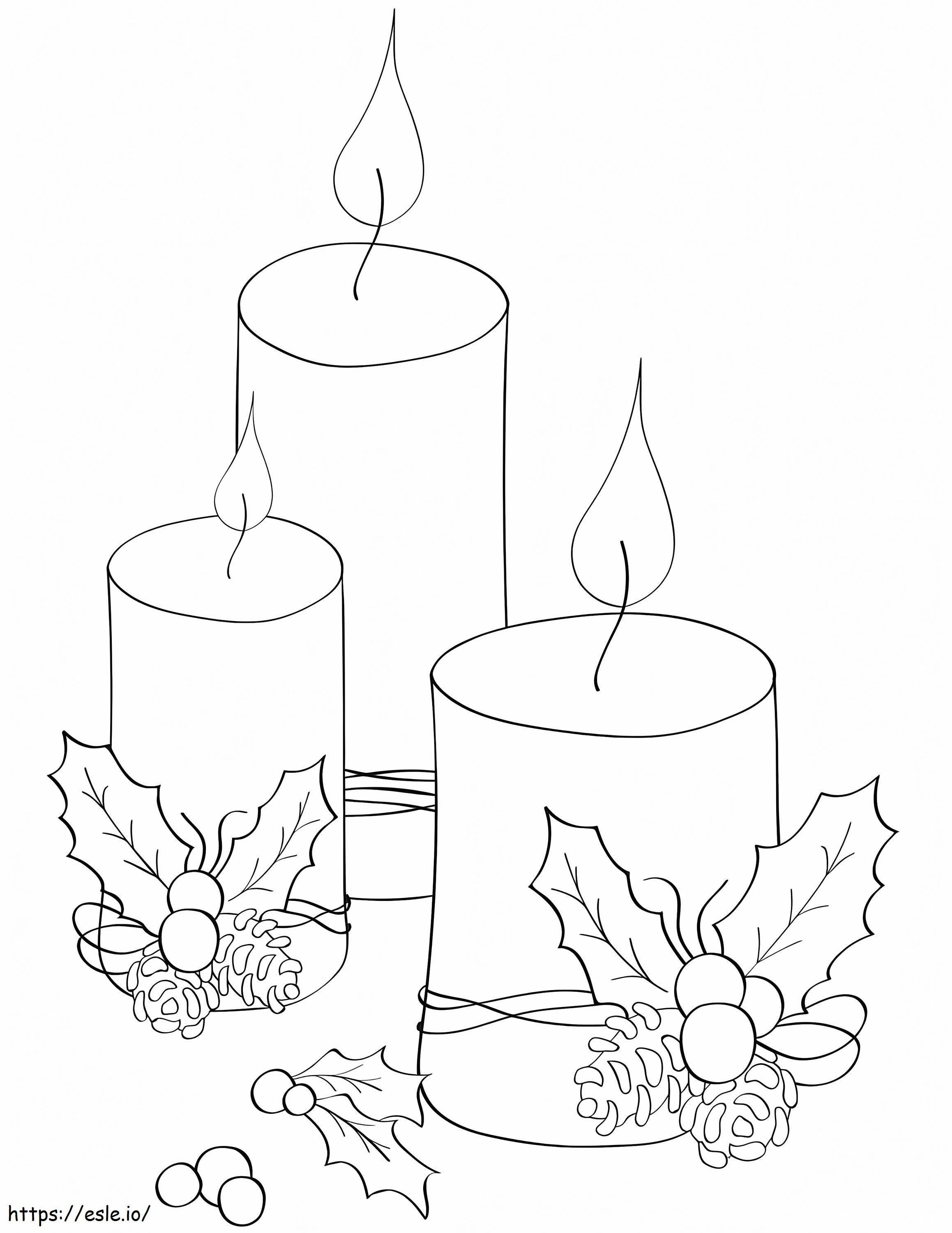 Christmas Candles coloring page