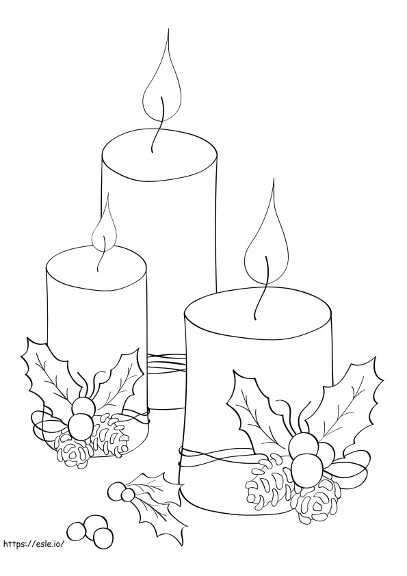 Christmas Candles coloring page