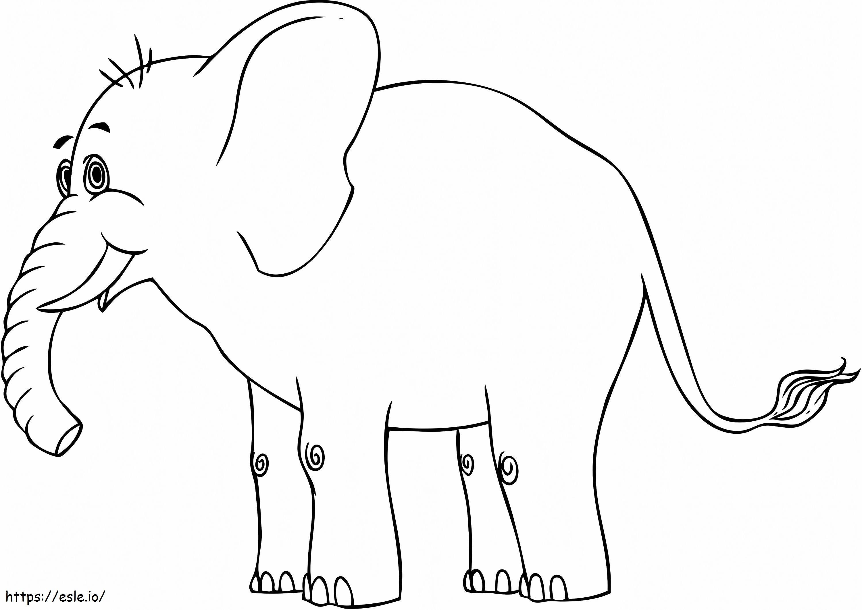 Elefante sonriente para colorear