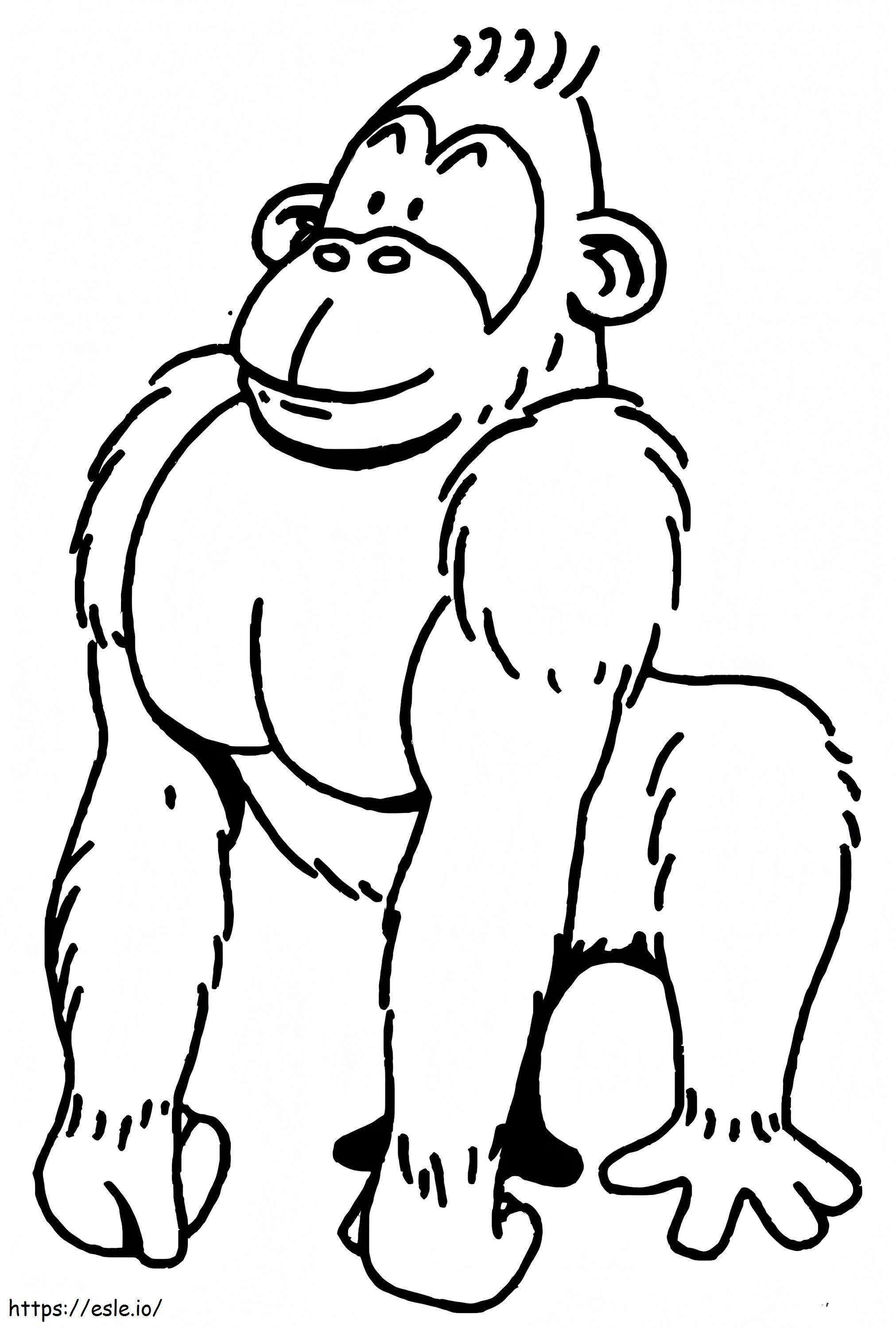 Einfacher Gorilla ausmalbilder