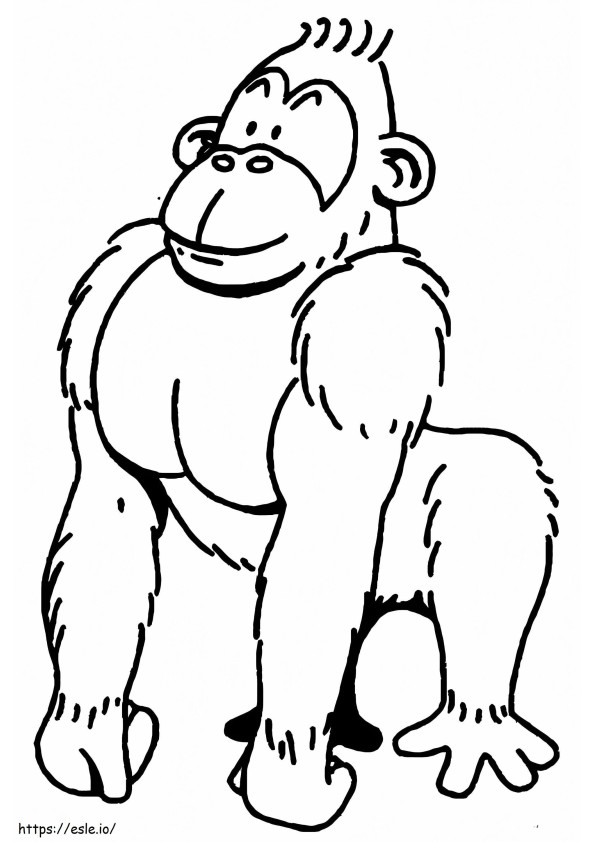 Coloriage Gorille facile à imprimer dessin