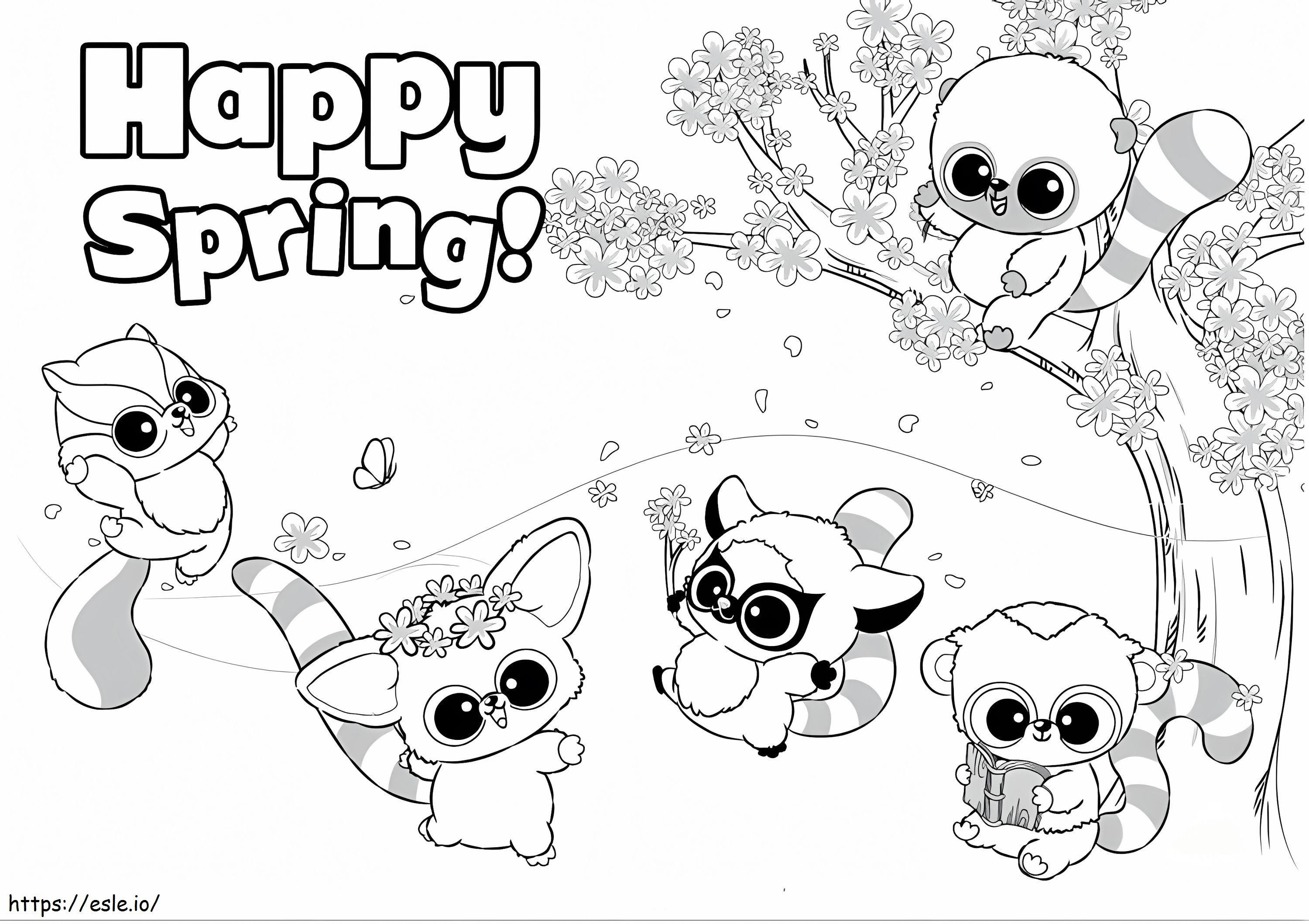 Coloriage Joyeux printemps YooHoo et ses amis à imprimer dessin