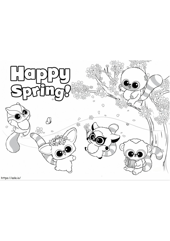 Coloriage Joyeux printemps YooHoo et ses amis à imprimer dessin