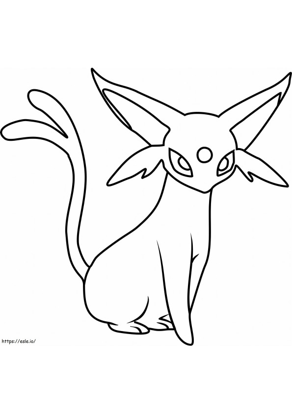 Coloriage Espeon dans Pokemon à imprimer dessin