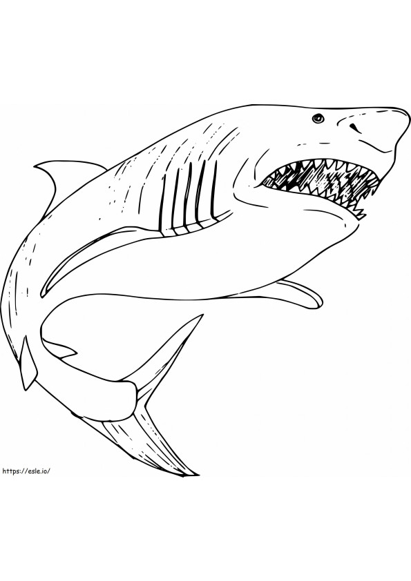 Tiburón Megalodón Grande para colorear