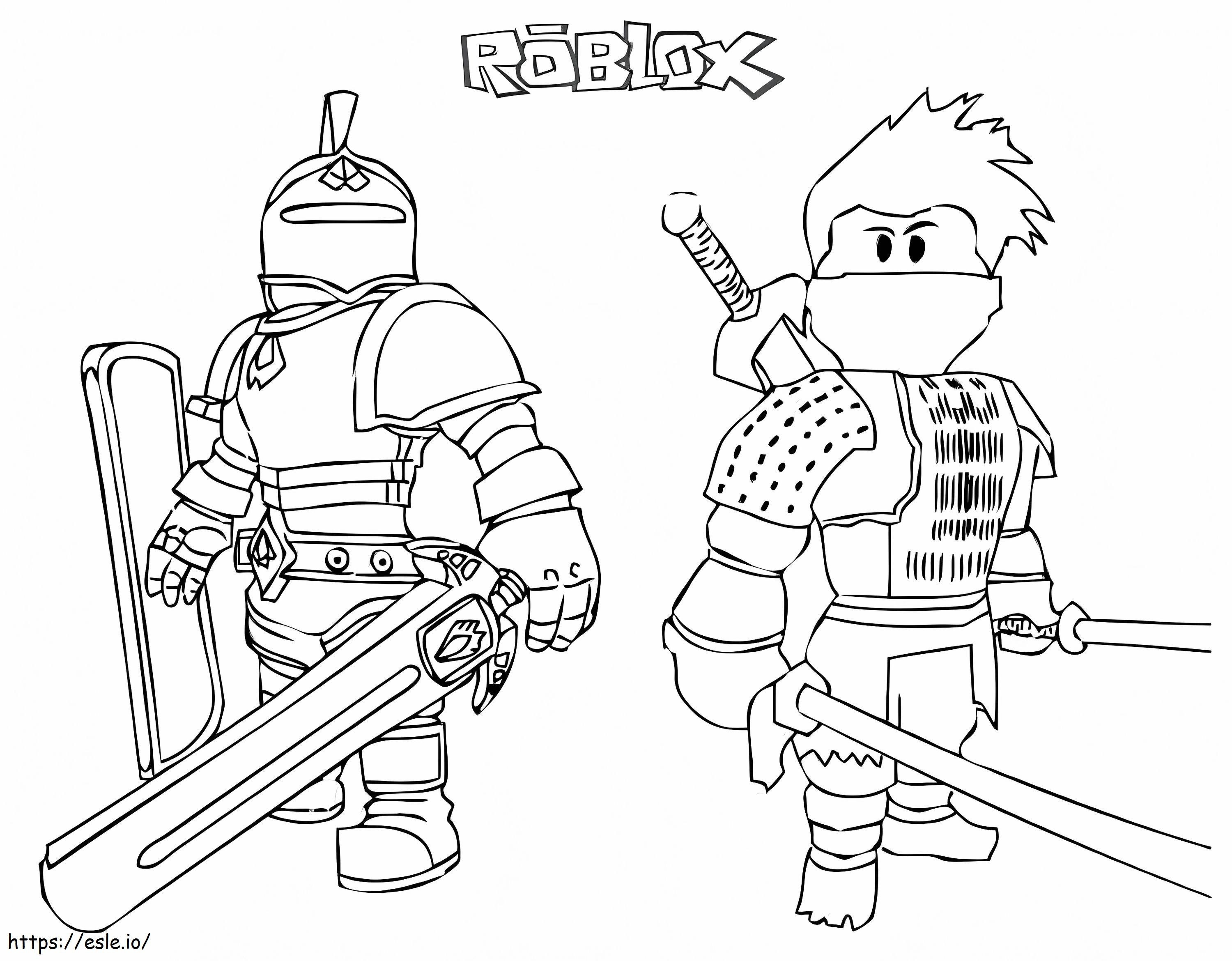 Rycerz Roblox i samuraj kolorowanka
