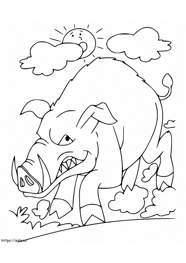 Boar Is Angry coloring page