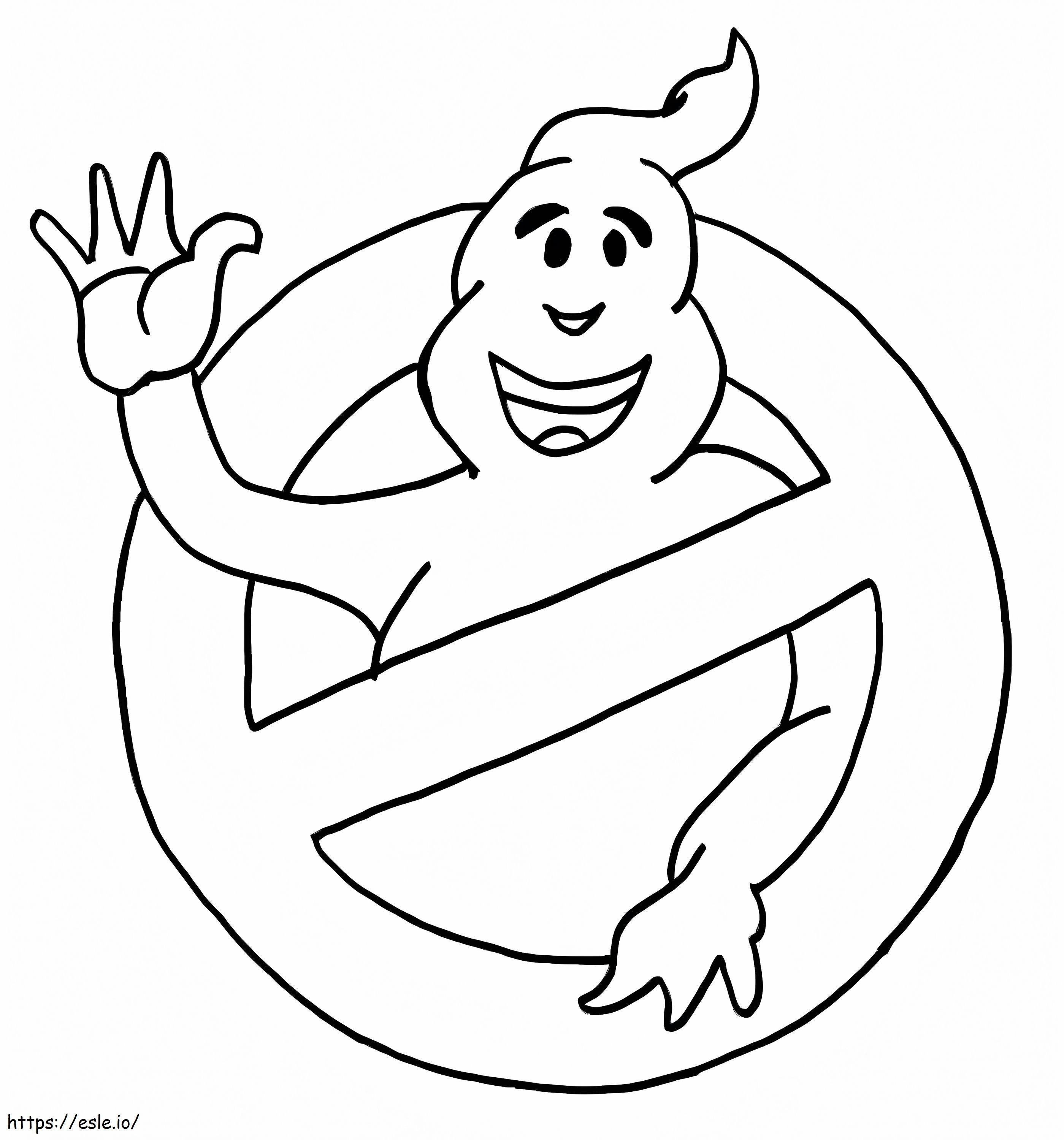 Logotipo engraçado dos caça-fantasmas para colorir