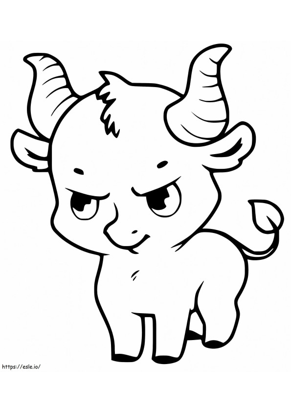 Cartoon Little Bull coloring page
