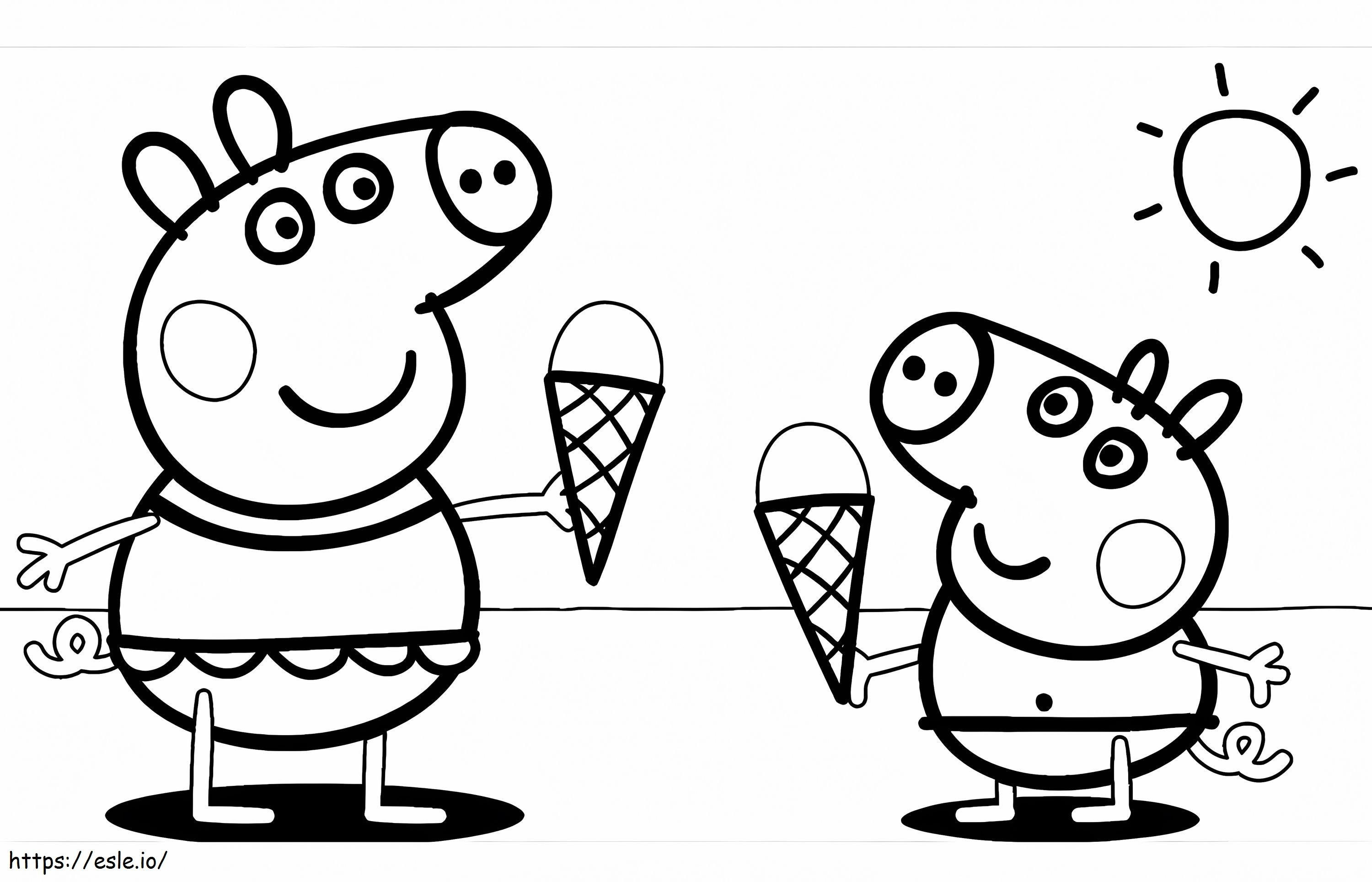 Peppa Pig On The Beach coloring page