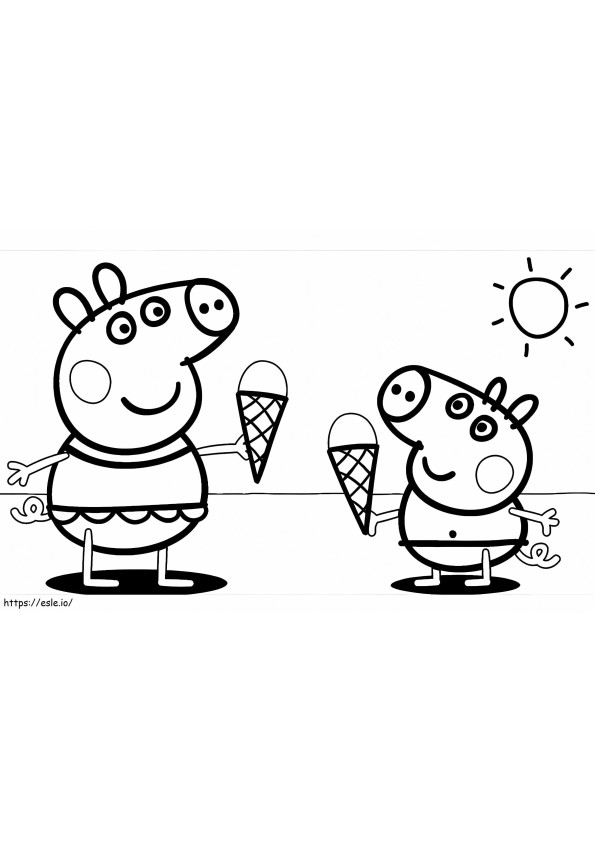 Peppa Pig On The Beach coloring page