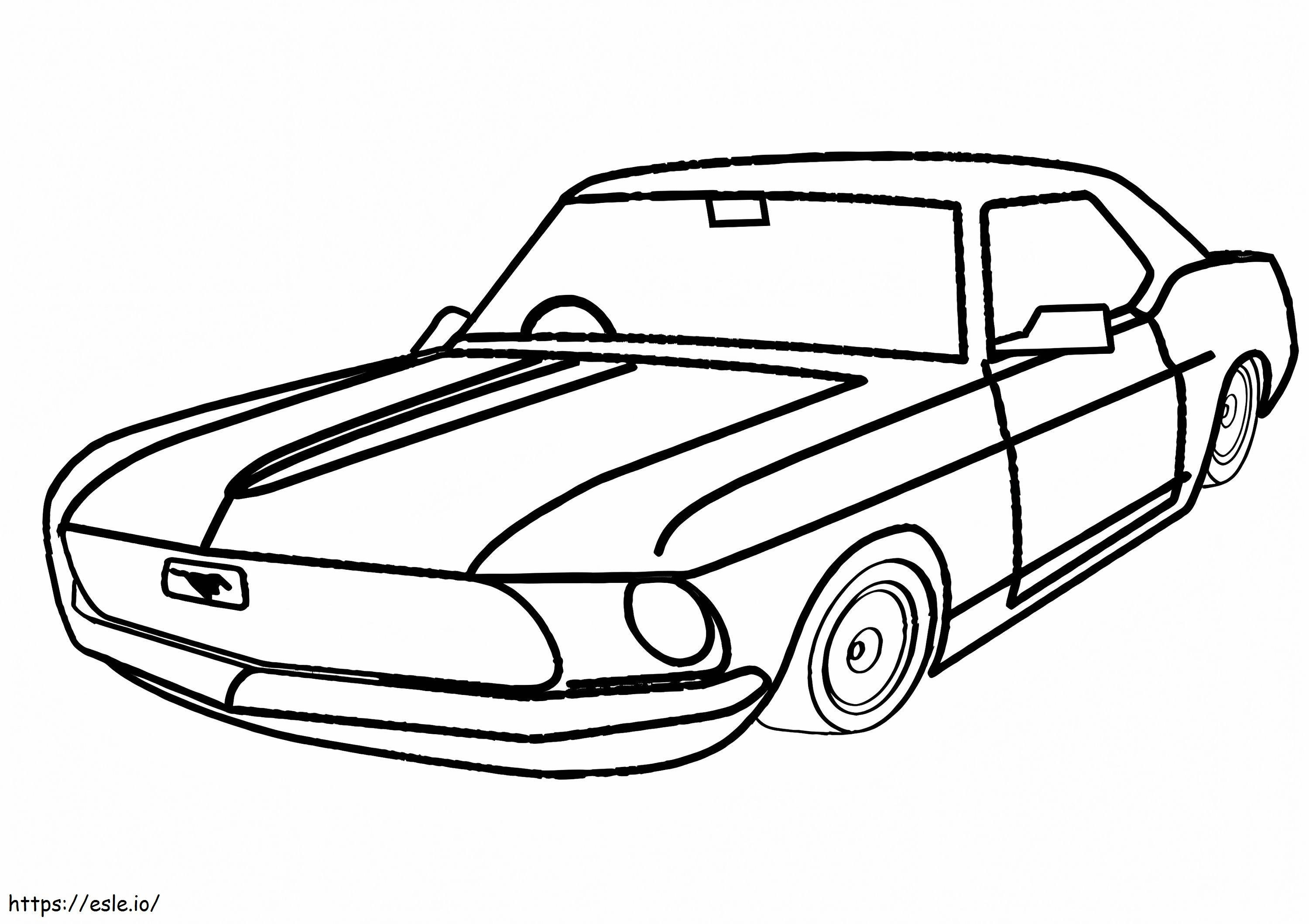 Coloriage Une Mustang à imprimer dessin