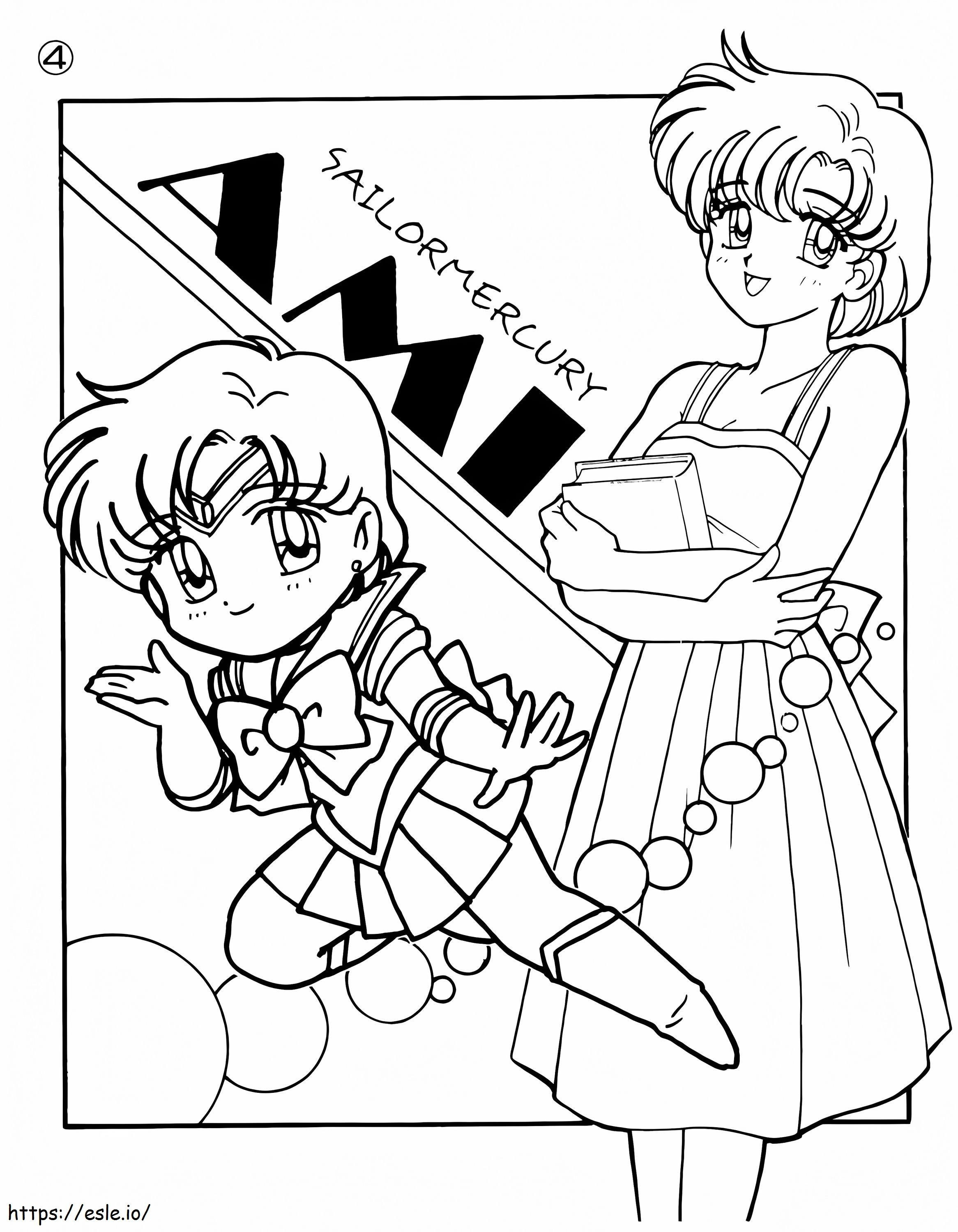 Carino Sailor Mercury da colorare