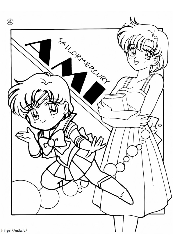 Carino Sailor Mercury da colorare