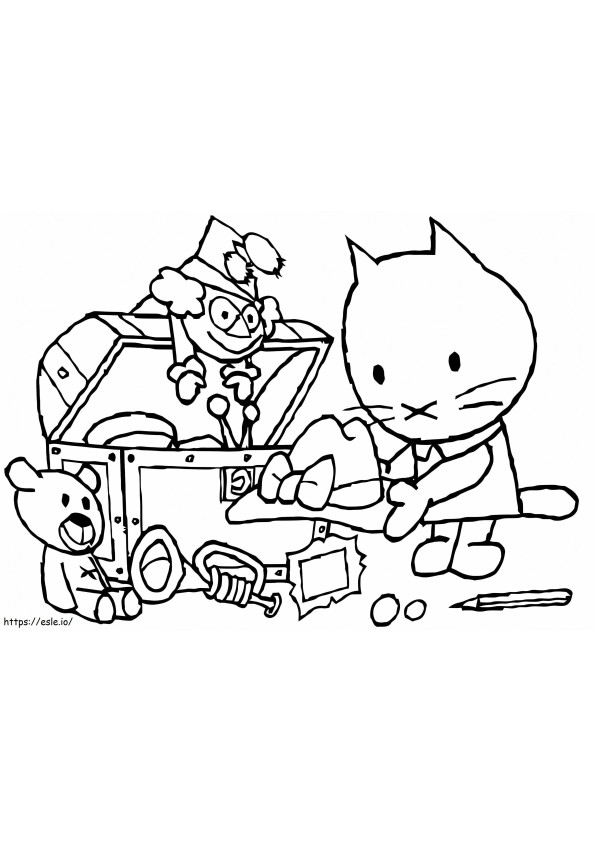 Musti And Toys coloring page
