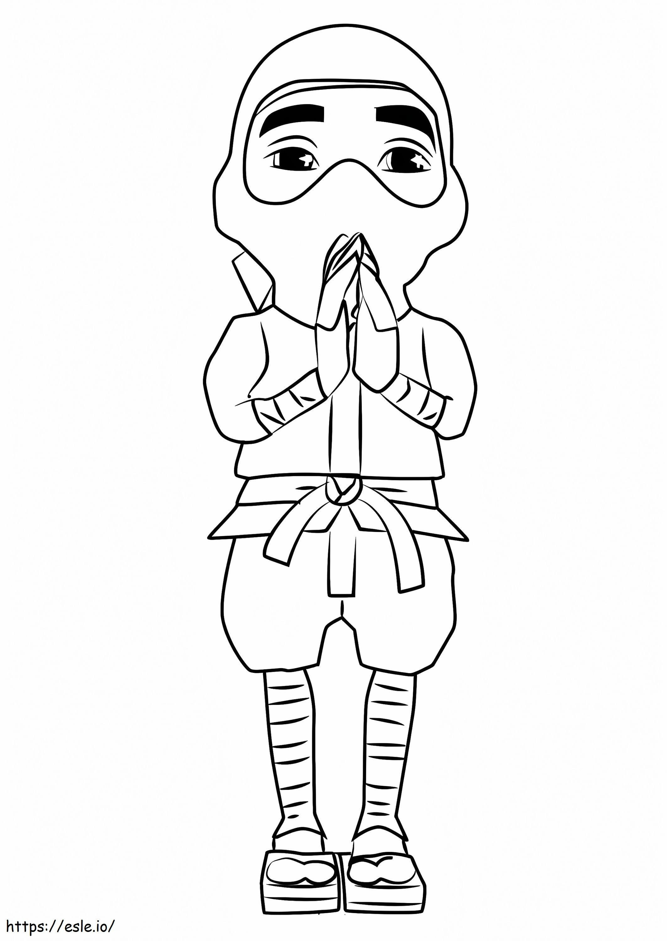 Ninja From Subway Surfers coloring page