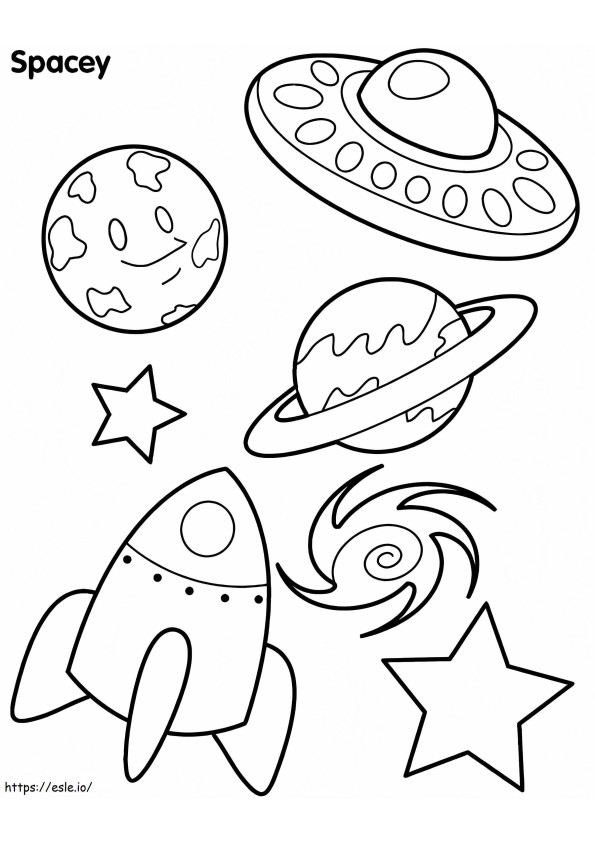 Spaceships And Planets coloring page