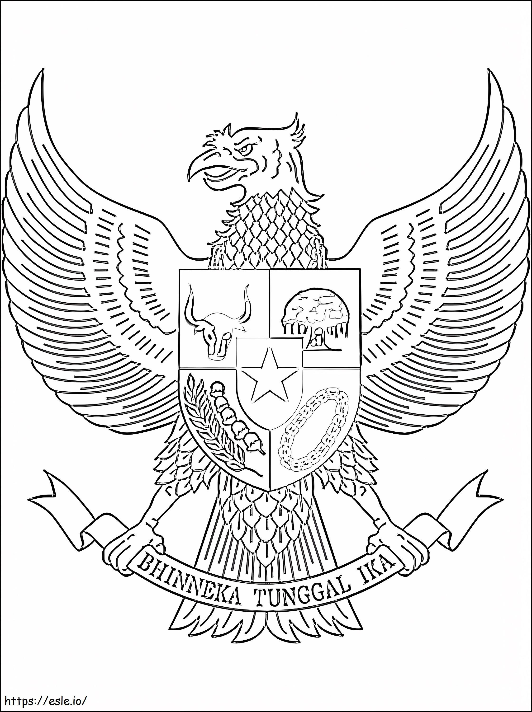 インドネシアの国章 ぬりえ - 塗り絵