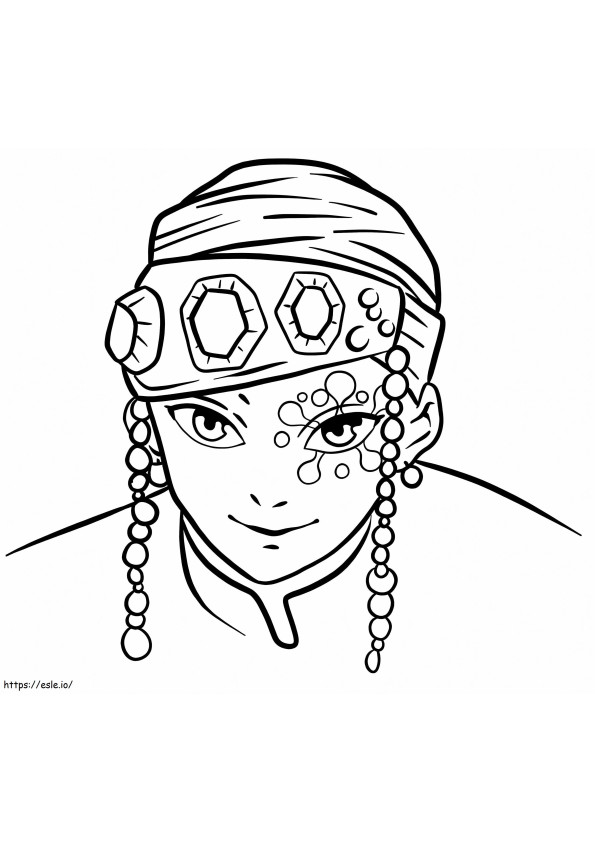 Right Uzui Face coloring page