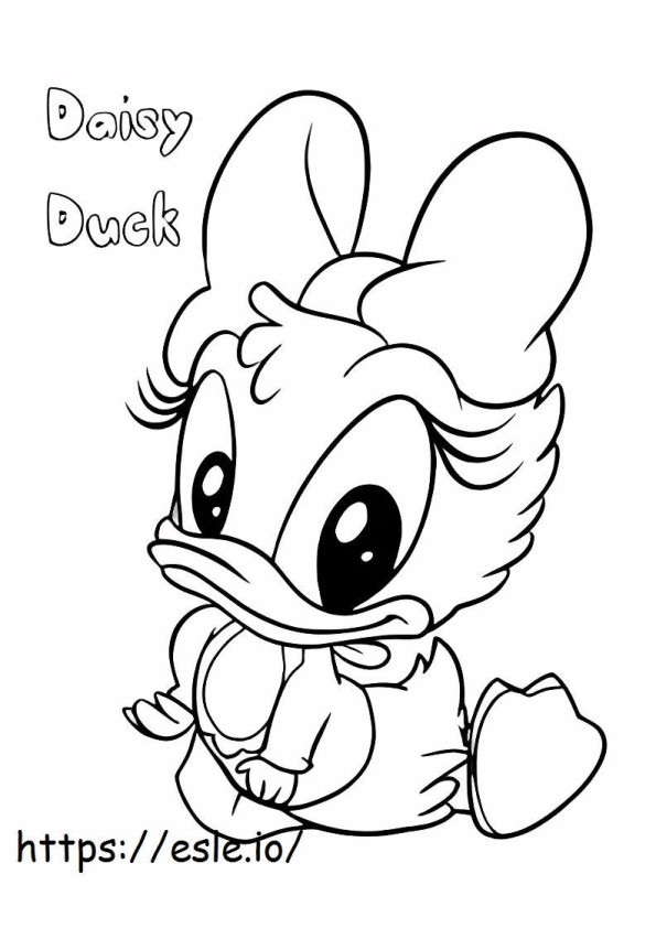 Baby Daisy Duck Duduk Gambar Mewarnai