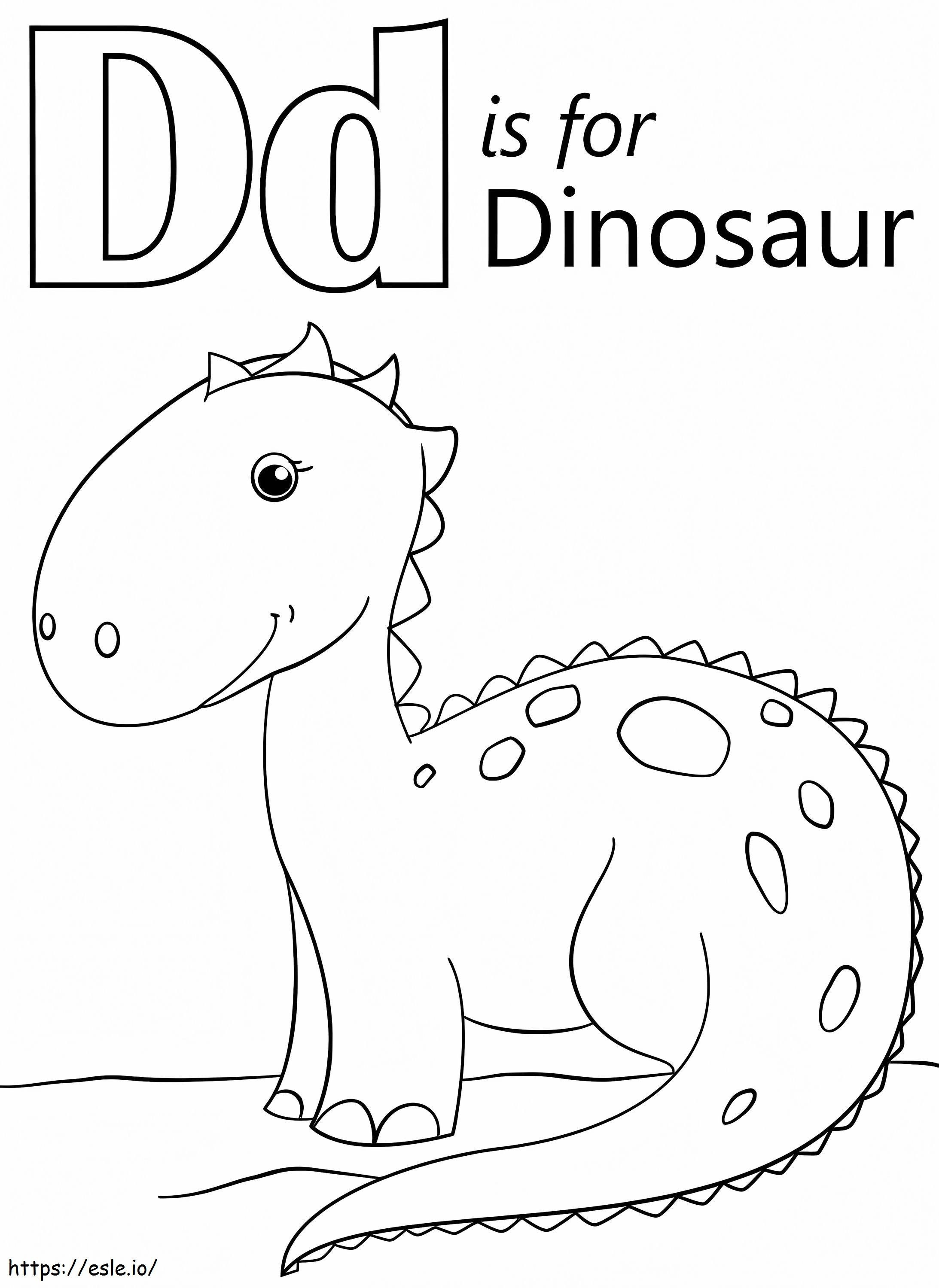 Dinossauro Letra D para colorir