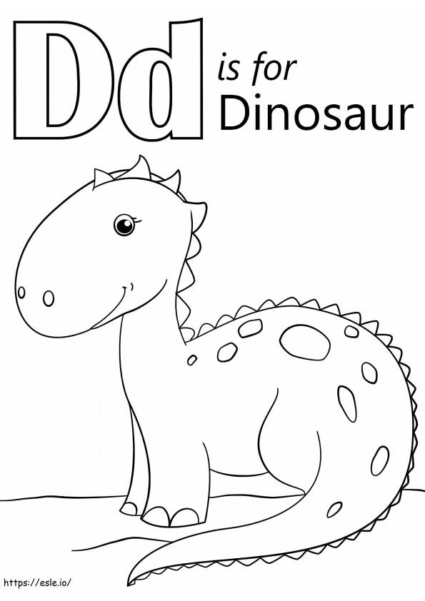 Dinosaurio Letra D para colorear