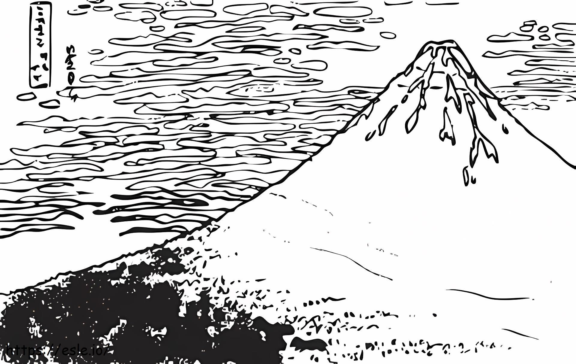 Red Fuji A4 coloring page