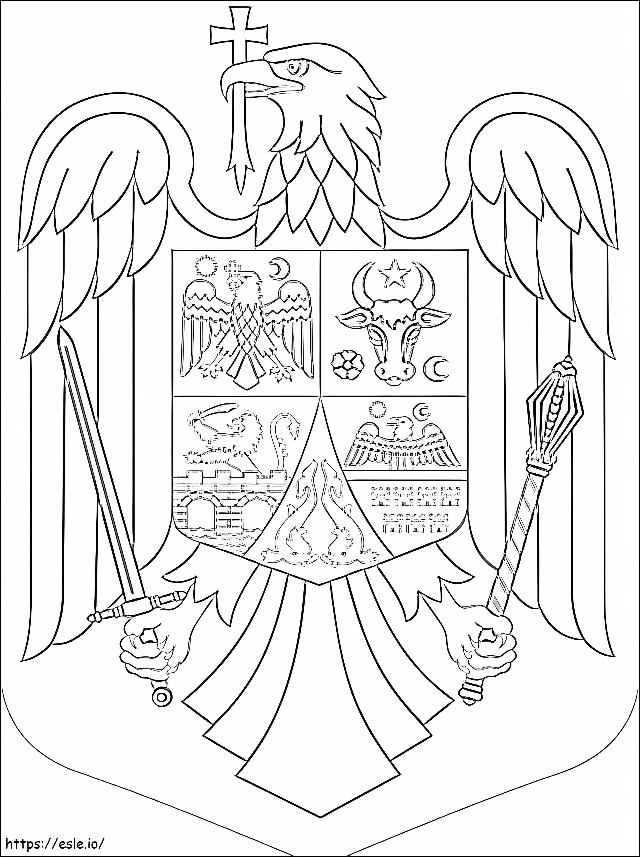 Herb Rumunii kolorowanka