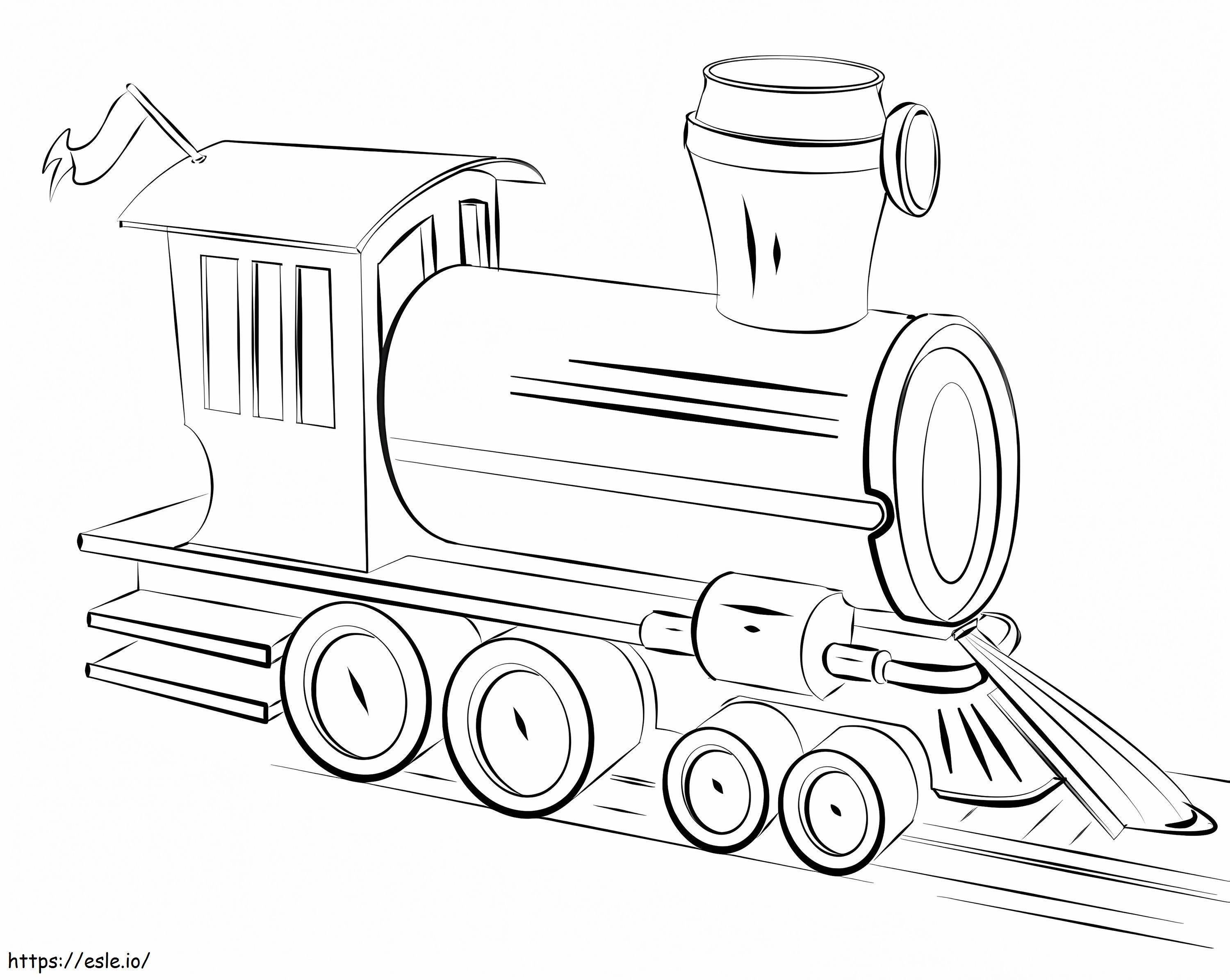 Locomotora de tren de vapor para colorear