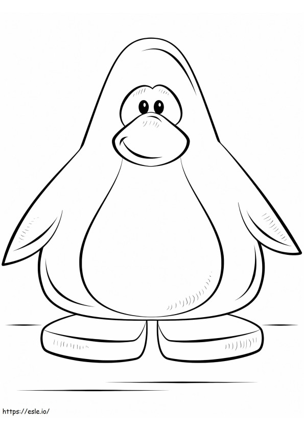 Cute Club Penguin coloring page