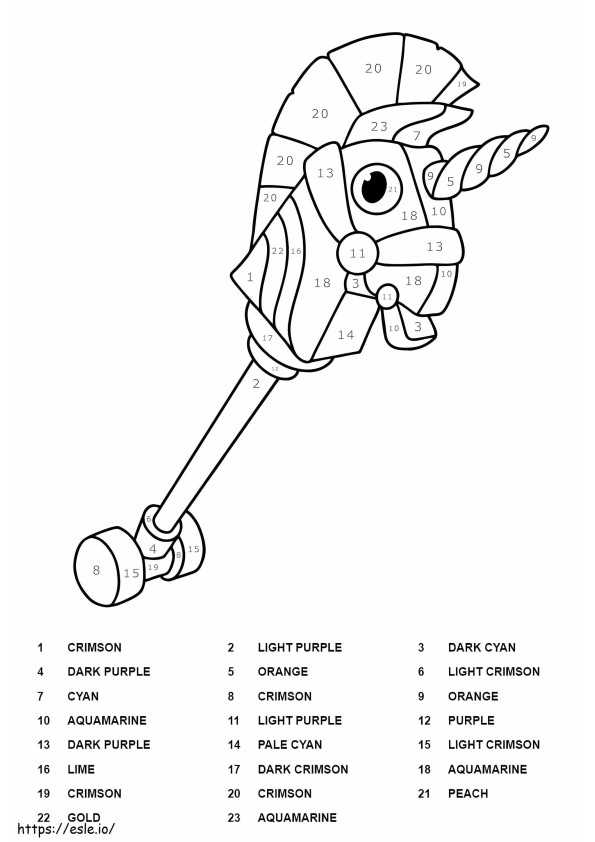 Rainbow Smash Fortnite Color By Number coloring page