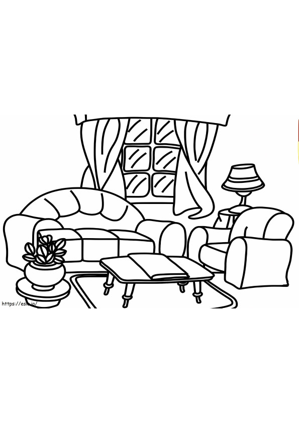 Printable Living Room coloring page