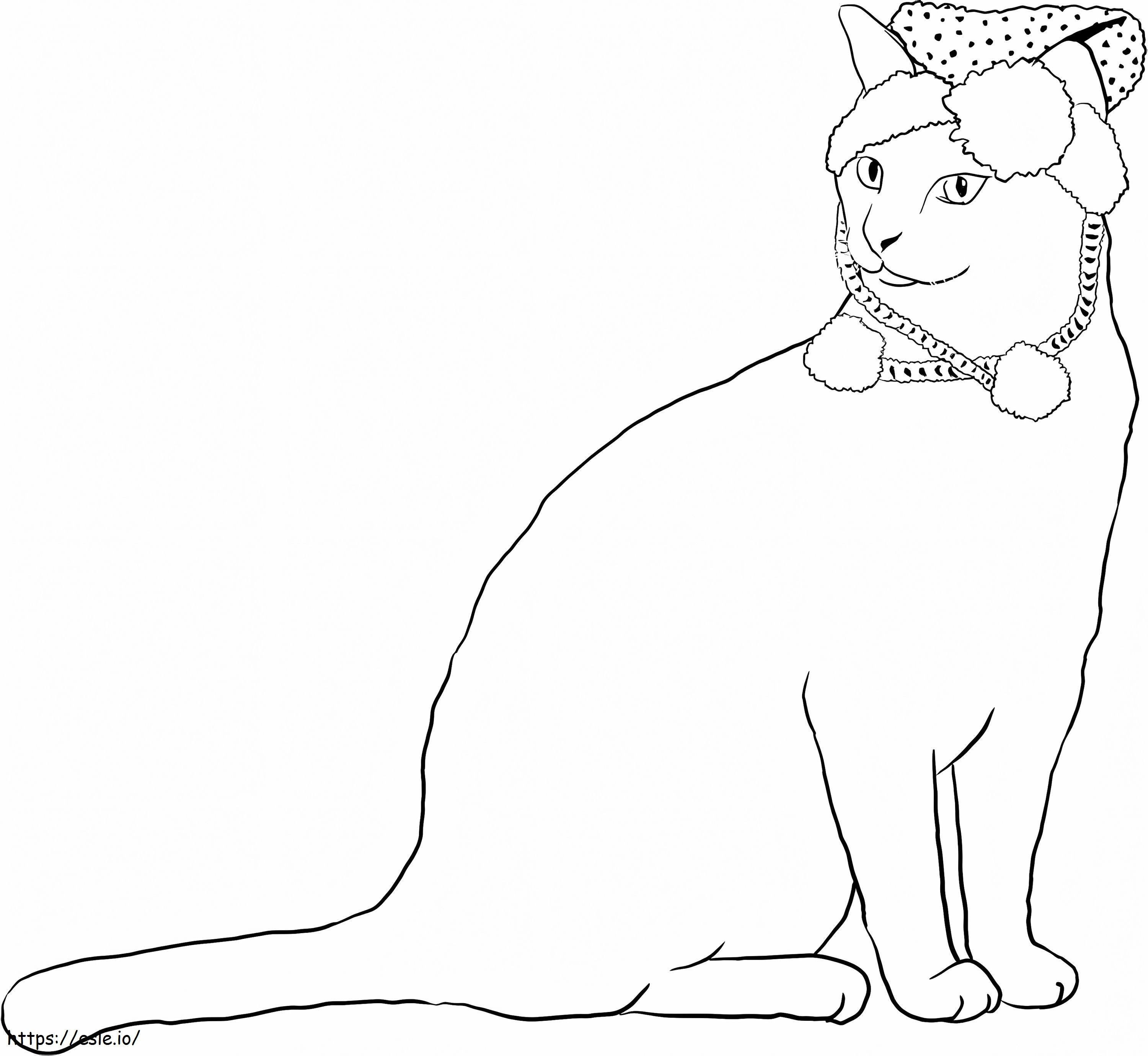 Christmas Cat coloring page