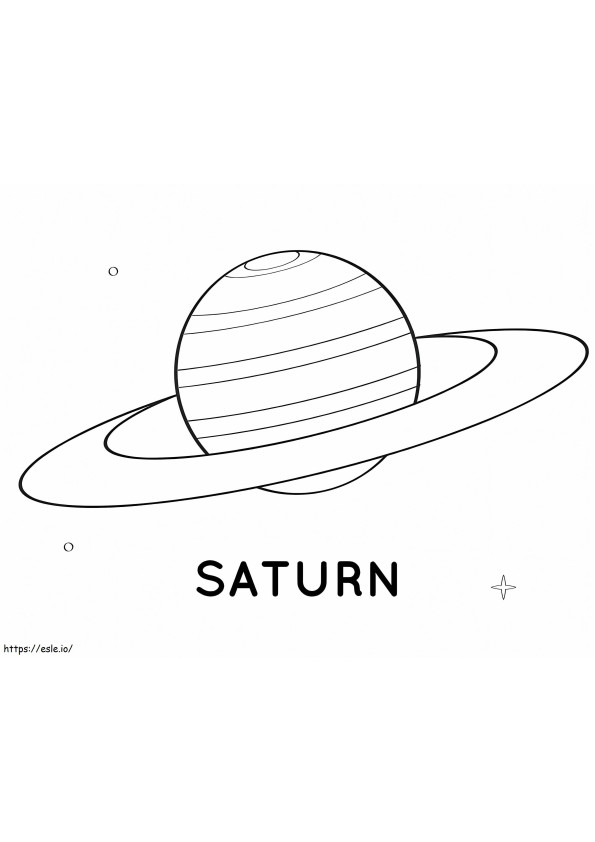Planeet Saturnus 5 kleurplaat